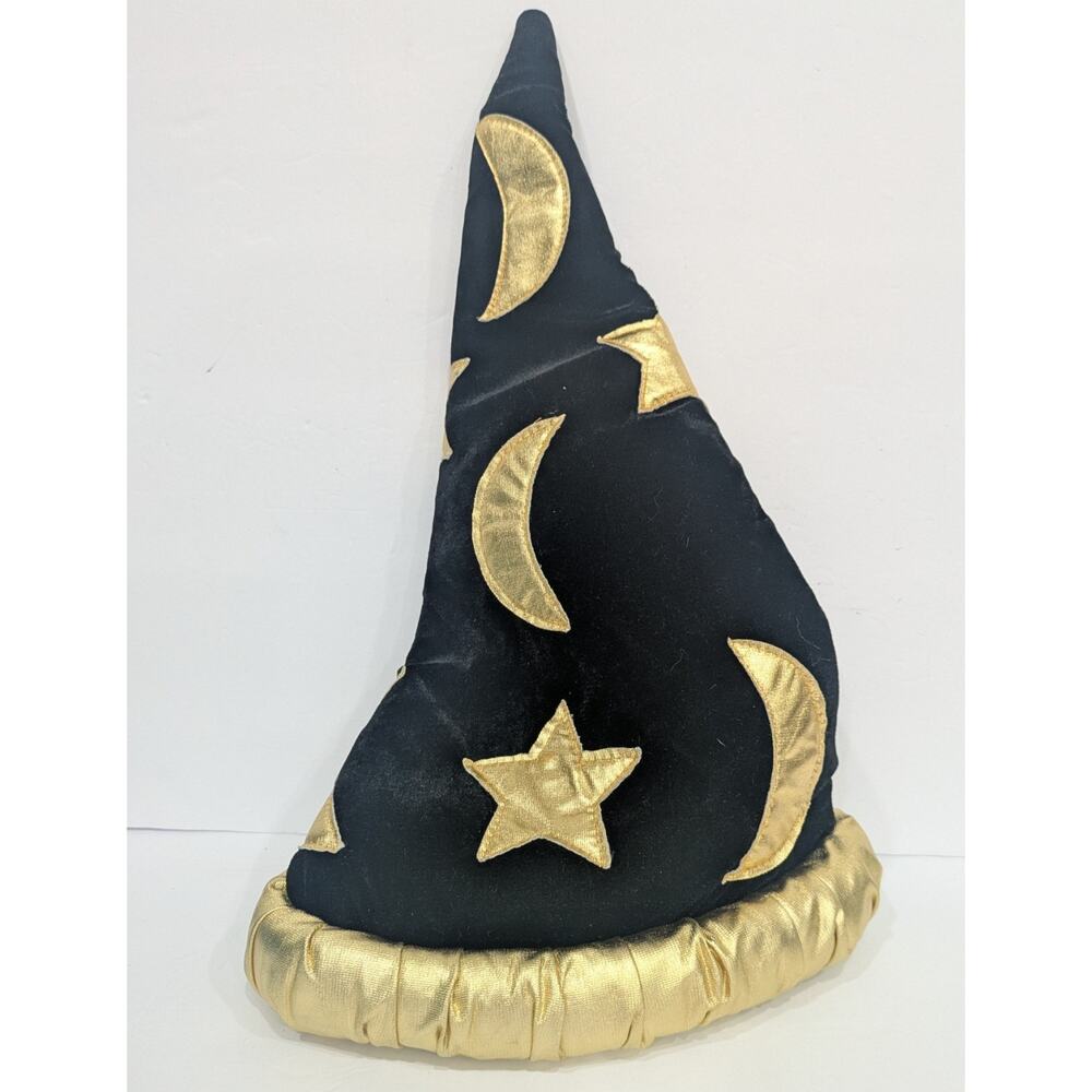 Kids Child Costume Wizard Hat Black Velvet Gold Stars Moons LITTLE DAYDREAMERS - Picture 4 of 7